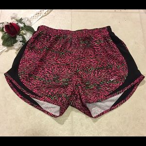 Nike Pink Green and Black Patterned Shorts Size S